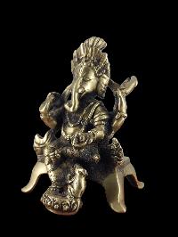 Buddhist Handmade Statue Of Ganesh, [bronze Finishing]