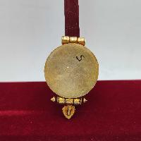 [sterlin Silver] Tibetan Ghau Box With Sankha Design, [gold Plated], [stone Setting]
