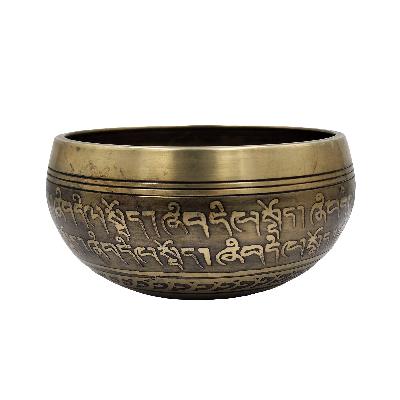 Nepali High Quality Seven Metal Bronze Singing Bowl, [dorje]