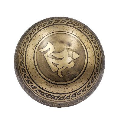 Nepali High Quality Seven Metal Bronze Singing Bowl, [dorje]