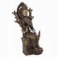 Buddhist Statue Of Maitreya Buddha, [sand Casting], [chocolate Oxidized]