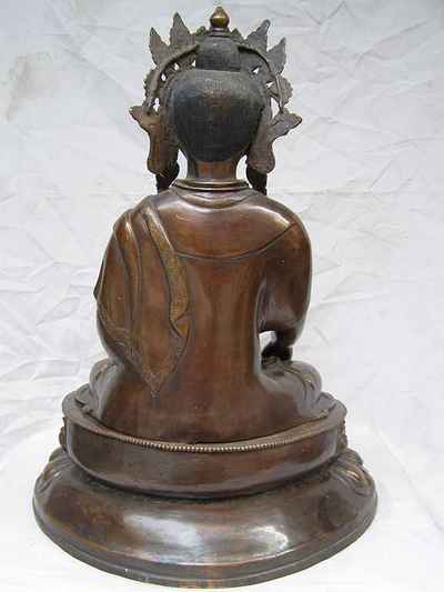 Shakyamuni Buddha Statue, [chocolate Oxidized], [old Post], [remakable]