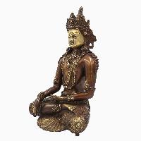 Buddhist Statue Of Shakyamuni Buddha, [sand Casting], [chocolate Oxidized]