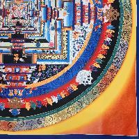 Buddhist Hand Painted Tibetan Thangka Of Kalachakra Mandala Thangka Painting, [red Colour]