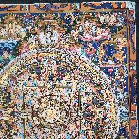 Buddhist Tibetan Thangka Of Mandala, [hand Painted]