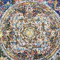 Buddhist Tibetan Thangka Of Mandala, [hand Painted]