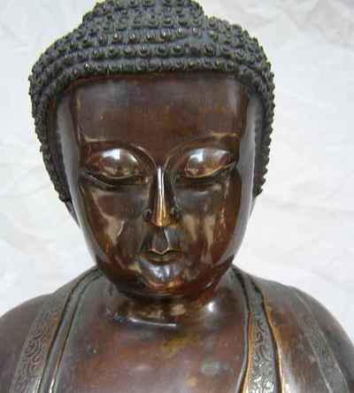 Japanese Buddha Statue, [chocolate Oxidized], [sold]