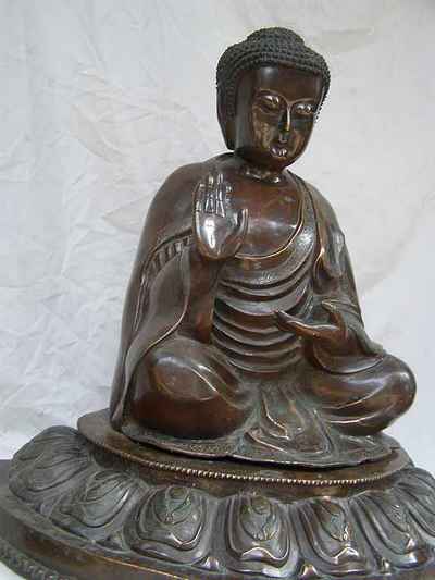 Japanese Buddha Statue, [chocolate Oxidized], [sold]