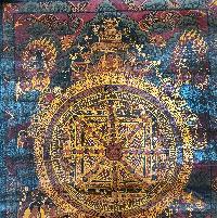 Buddhist Tibetan Thangka Of Mandala, [hand Painted], [antique]