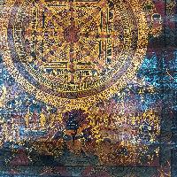 Buddhist Tibetan Thangka Of Mandala, [hand Painted], [antique]