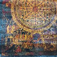 Buddhist Tibetan Thangka Of Mandala, [hand Painted], [antique]