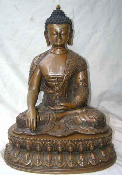 Shakyamuni Buddha Statue, [chocolate Oxidized], [sold]