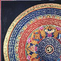 Buddhist Tibetan Thangka Of Mantra Mandala, [hand Painted], Ashtamangala