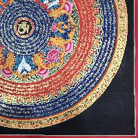 Buddhist Tibetan Thangka Of Mantra Mandala, [hand Painted], Ashtamangala