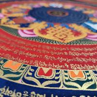 Buddhist Tibetan Thangka Of Mantra Mandala, [hand Painted], Ashtamangala