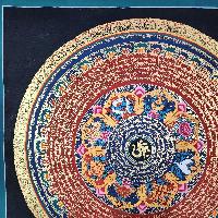 Buddhist Tibetan Thangka Of Mantra Mandala, [hand Painted], Ashtamangala