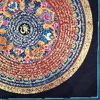 Buddhist Tibetan Thangka Of Mantra Mandala, [hand Painted], Ashtamangala