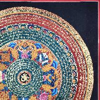 Buddhist Tibetan Thangka Of Mantra Mandala, [hand Painted], Ashtamangala