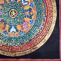 Buddhist Tibetan Thangka Of Mantra Mandala, [hand Painted], Ashtamangala