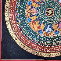 Buddhist Tibetan Thangka Of Mantra Mandala, [hand Painted], Ashtamangala