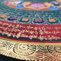 Buddhist Tibetan Thangka Of Mantra Mandala, [hand Painted], Ashtamangala