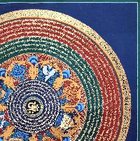 Buddhist Tibetan Thangka Of Mantra Mandala, [hand Painted], Ashtamangala