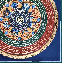 Buddhist Tibetan Thangka Of Mantra Mandala, [hand Painted], Ashtamangala