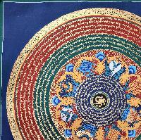 Buddhist Tibetan Thangka Of Mantra Mandala, [hand Painted], Ashtamangala