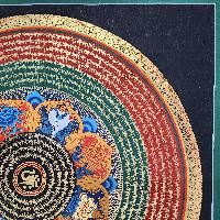 Buddhist Tibetan Thangka Of Mantra Mandala, [hand Painted], Ashtamangala