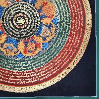 Buddhist Tibetan Thangka Of Mantra Mandala, [hand Painted], Ashtamangala