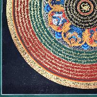 Buddhist Tibetan Thangka Of Mantra Mandala, [hand Painted], Ashtamangala