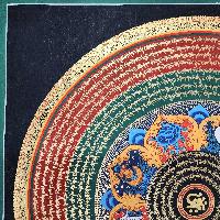 Buddhist Tibetan Thangka Of Mantra Mandala, [hand Painted], Ashtamangala