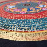 Buddhist Tibetan Thangka Of Mantra Mandala, [hand Painted], Ashtamangala