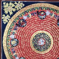 Buddhist Tibetan Thangka Of Mantra Mandala, [hand Painted], Ashtamangala