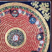 Buddhist Tibetan Thangka Of Mantra Mandala, [hand Painted], Ashtamangala