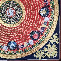 Buddhist Tibetan Thangka Of Mantra Mandala, [hand Painted], Ashtamangala