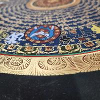 Buddhist Tibetan Thangka Of Mantra Mandala, [hand Painted], Ashtamangala