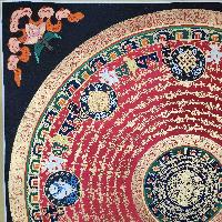 Buddhist Tibetan Thangka Of Mantra Mandala, [hand Painted], Ashtamangala