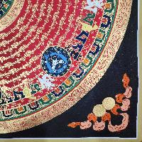 Buddhist Tibetan Thangka Of Mantra Mandala, [hand Painted], Ashtamangala