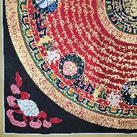 Buddhist Tibetan Thangka Of Mantra Mandala, [hand Painted], Ashtamangala