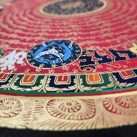 Buddhist Tibetan Thangka Of Mantra Mandala, [hand Painted], Ashtamangala