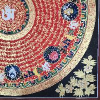 Buddhist Tibetan Thangka Of Mantra Mandala, [hand Painted], Ashtamangala