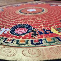 Buddhist Tibetan Thangka Of Mantra Mandala, [hand Painted], Ashtamangala