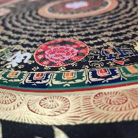 Buddhist Tibetan Thangka Of Mantra Mandala, [hand Painted], Ashtamangala