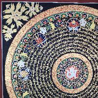 Buddhist Tibetan Thangka Of Mantra Mandala, [hand Painted], Ashtamangala