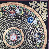 Buddhist Tibetan Thangka Of Mantra Mandala, [hand Painted], Ashtamangala