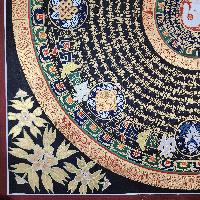 Buddhist Tibetan Thangka Of Mantra Mandala, [hand Painted], Ashtamangala