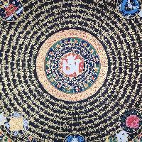 Buddhist Tibetan Thangka Of Mantra Mandala, [hand Painted], Ashtamangala