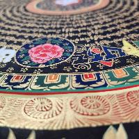 Buddhist Tibetan Thangka Of Mantra Mandala, [hand Painted], Ashtamangala