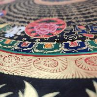 Buddhist Tibetan Thangka Of Mantra Mandala, [hand Painted], Ashtamangala